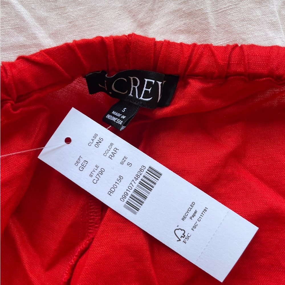 Jcrew red side-stripe shorts linen cotton blend NWT - Picture 5 of 6